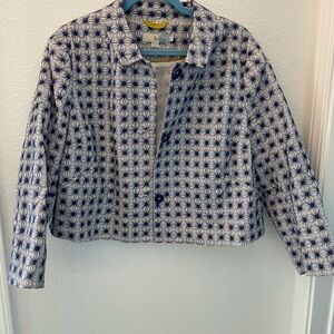 Boden Stylish Blue and White Patterned Women's Blazer